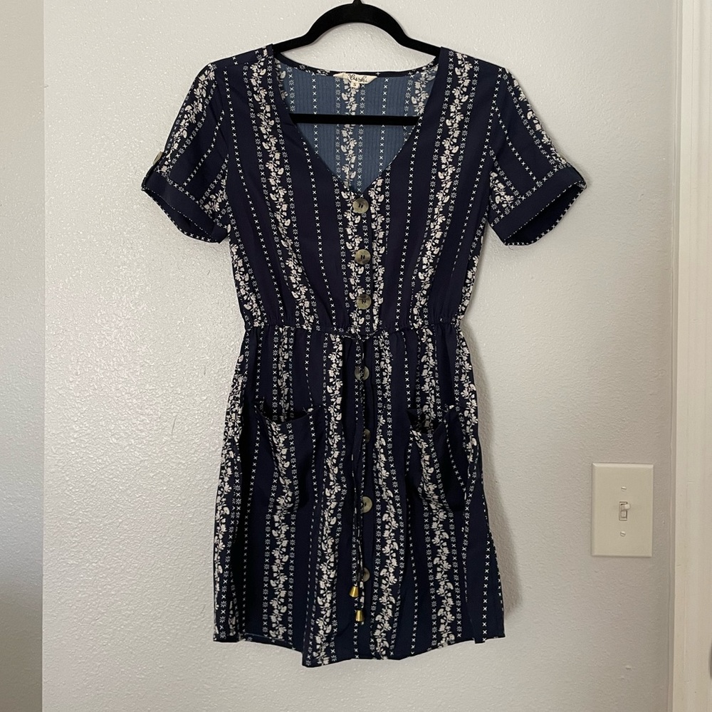 Blush Blue Mini Dress. Small.
